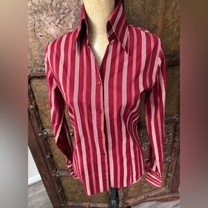 Nara Camicie Red Striped Women's shirt S